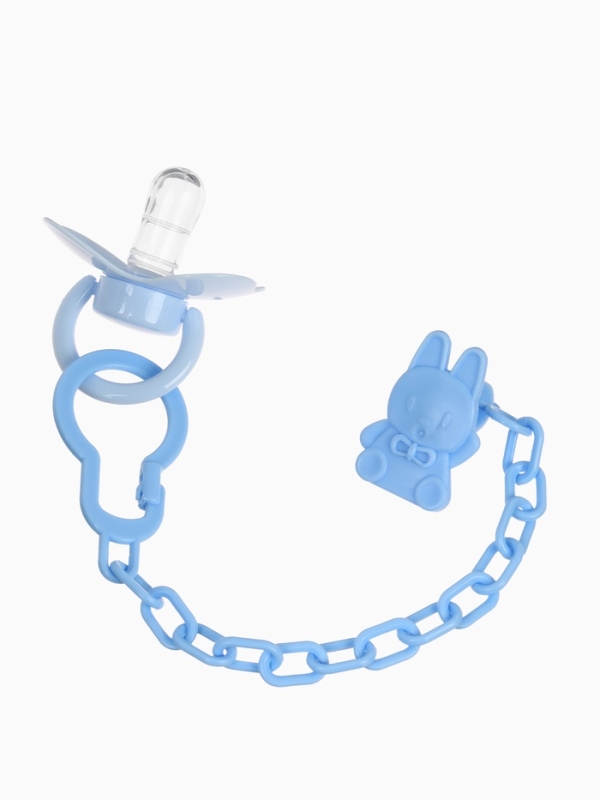 Пустышка классическая, с держателем, +0мес., цвет голубой Пустышка классическая, с держателем, +0мес., цвет голубой