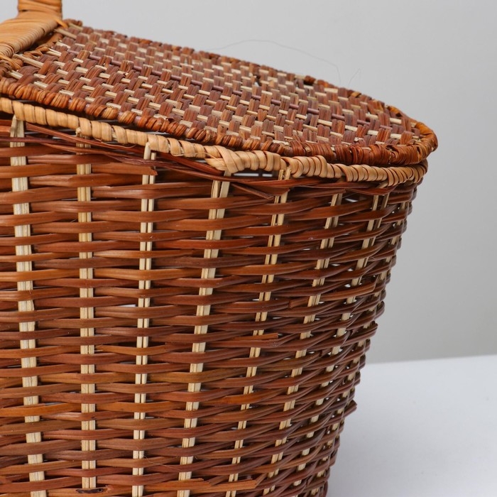 Корзина для пикника  с крышкой , 42х28 Н27/46 см Корзина для пикника  с крышкой , 42х28 Н27/46 см