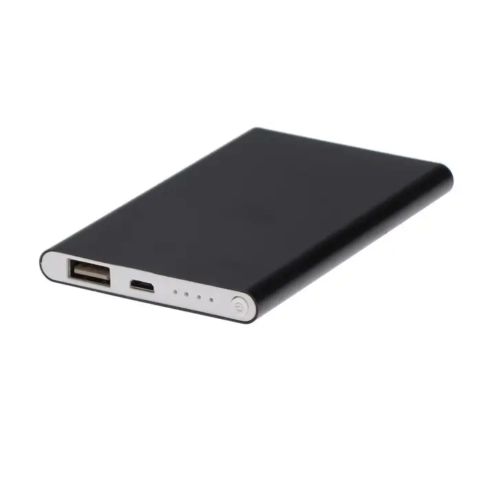 Внешний аккумулятор Luazon PB-17, 4000 мАч, USB, 1 А, индикатор, тонкий корпус, металл, чёрный