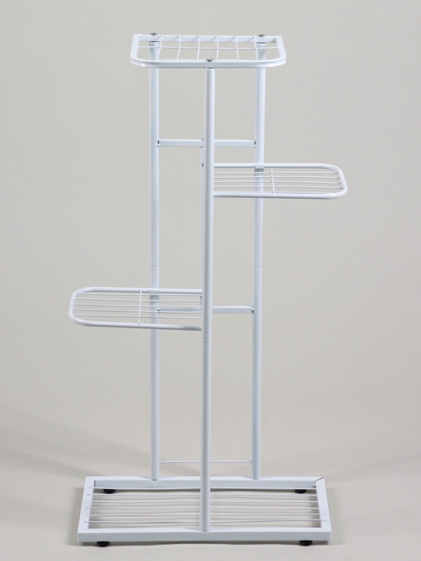 Подставка для цветов Greengo, 4 полки, 43 × 22 × 82 см, напольная, металл, белая Подставка для цветов Greengo, 4 полки, 43 × 22 × 82 см, напольная, металл, белая