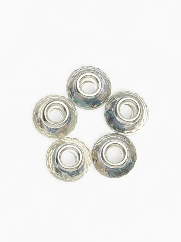 Бусинка «Цветы» незабудки, для творчества, бело-синяя в серебре Бусинка «Цветы» незабудки, для творчества, бело-синяя в серебре