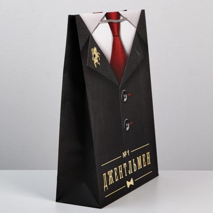 Пакет подарочный ламинированный, упаковка, «Джентльмен», L 28 х 38 х 9 см Пакет подарочный ламинированный, упаковка, «Джентльмен», L 28 х 38 х 9 см