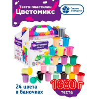 Набор для детской лепки «Тесто-пластилин 24 баночки»