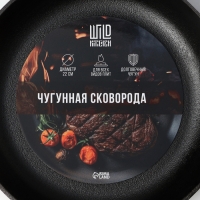 Сковорода чугунная Wild Kitchen, d=22 см, лопатка и губка в комплекте