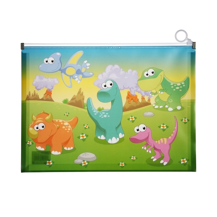 Папка-конверт на молнии формат А4, 180мкр, с рисунком Папка-конверт на молнии формат А4, 180мкр, с рисунком "Драконы", МИКС