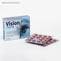 Vision Forte, комплекс для зрения, с лютеином, зеаксантином и экстрактом черники, 30 таблеток