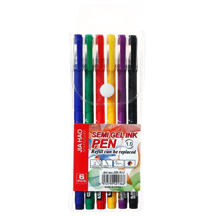 Набор шариковых ручек 6 цветов, 1 мм, однотонный цвет корпуса софтач, в цвет стержня, в блистере Набор шариковых ручек 6 цветов, 1 мм, однотонный цвет корпуса софтач, в цвет стержня, в блистере