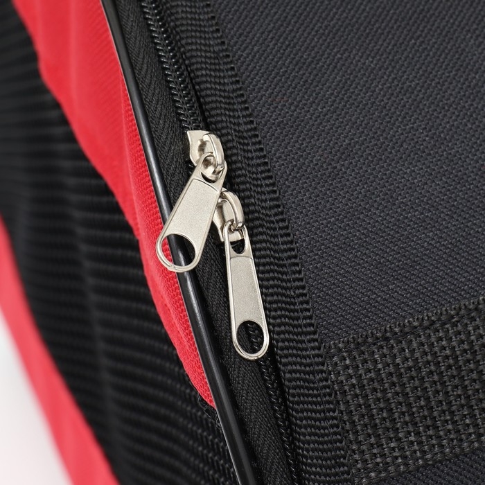 Сумка - переноска для животных, полукруглая с карманоми ПВХ, 37 х 18 х 25 см, красная Сумка - переноска для животных, полукруглая с карманоми ПВХ, 37 х 18 х 25 см, красная