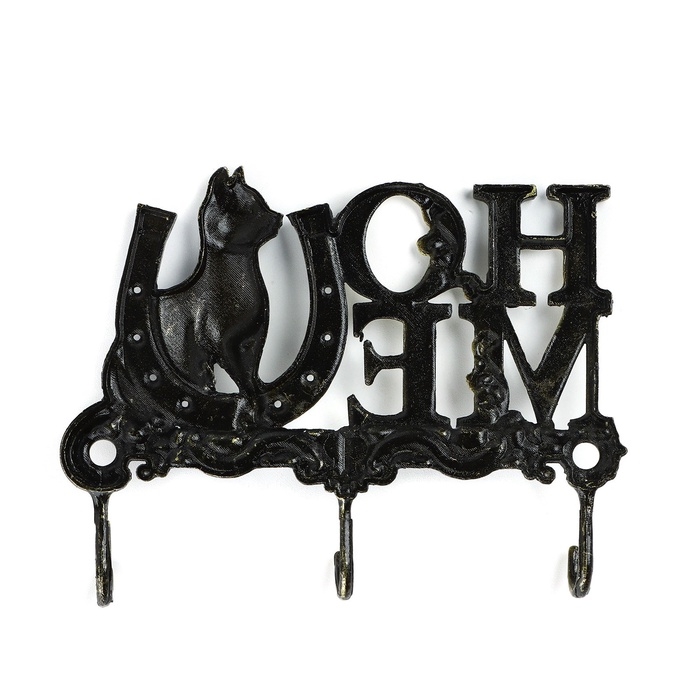 Ключница настенная «HOME», кот, 11 х 6.9 см Ключница настенная «HOME», кот, 11 х 6.9 см