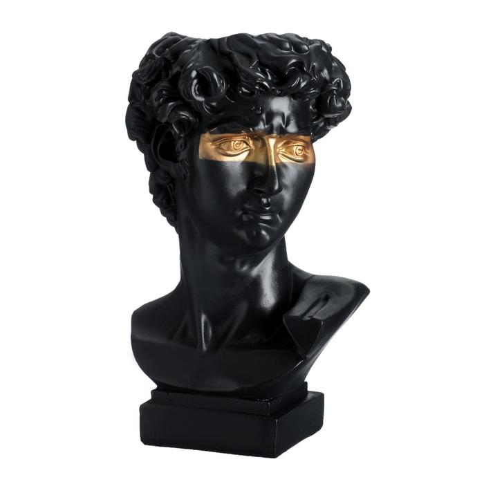 Ваза Ваза "Давид" черная с золотом, 2,1 л