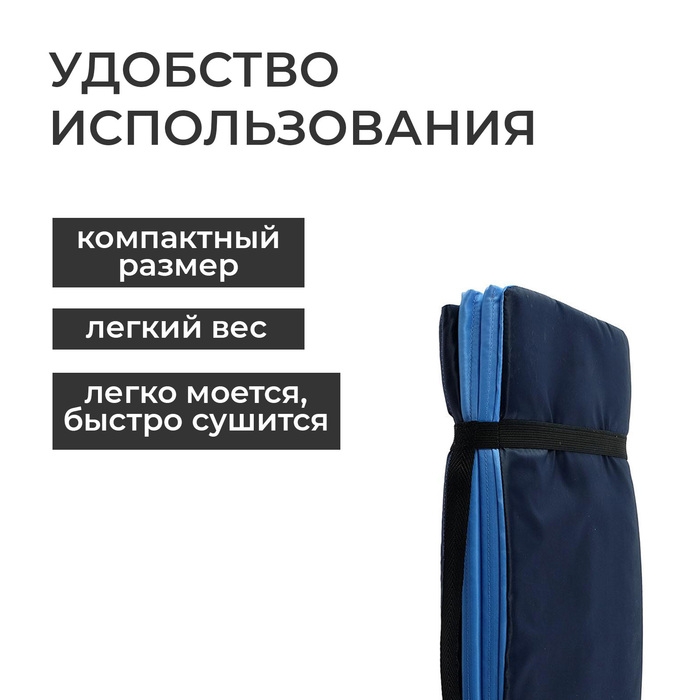 Коврик туристический ONLITOP, складной, 170х51х0.8 см, цвет тёмно-синий/голубой Коврик туристический ONLITOP, складной, 170х51х0.8 см, цвет тёмно-синий/голубой