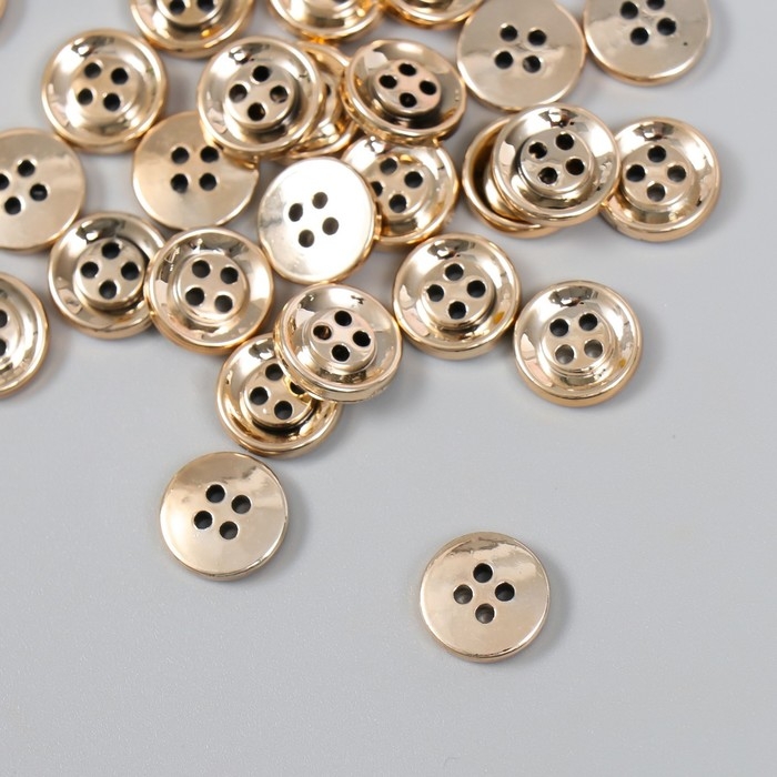 Пуговицы пластик для творчества 4 прокола Пуговицы пластик для творчества 4 прокола "Золотая" набор 30 шт 1,2х1,2 см