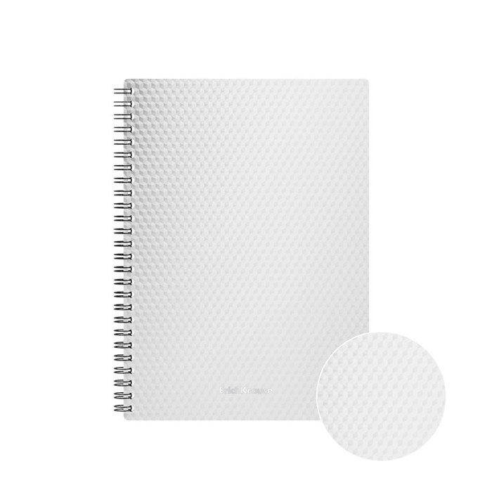 Тетрадь на спирали, 80 листов в клетку, ErichKrause Total White, пластиковая обложка, блок офсет 100% белизна, белая Тетрадь на спирали, 80 листов в клетку, ErichKrause Total White, пластиковая обложка, блок офсет 100% белизна, белая