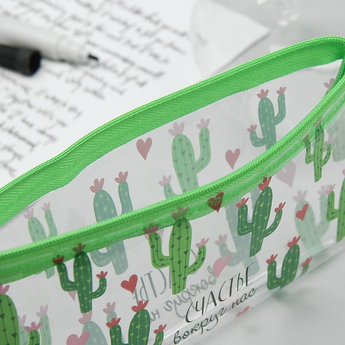 Пенал мягкий 1 отделение, 95 х 205 мм, плоский, ПВХ, Calligrata Пенал мягкий 1 отделение, 95 х 205 мм, плоский, ПВХ, Calligrata "Счастье вокруг нас"