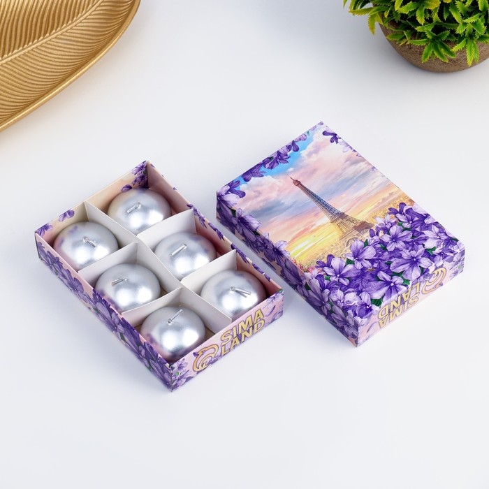 Набор плавающих свечей  Набор плавающих свечей "Овал", 6 штук, серебристая, 4×2см