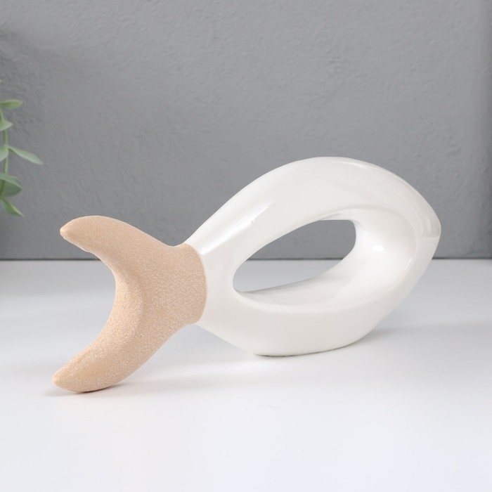 Сувенир керамика Сувенир керамика "Рыбка" песочно-белая 24,5х5,5х9,5 см