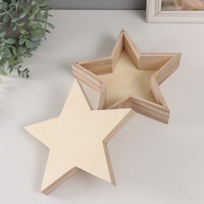 Шкатулка дерево под роспись  Шкатулка дерево под роспись "Звезда" крышка на магнитах 23,5х23,5х8 см