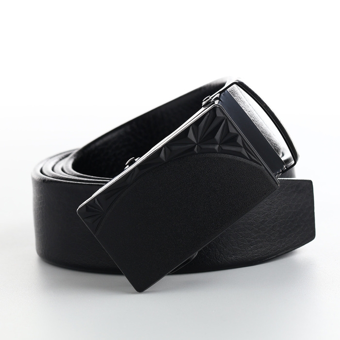 Ремень мужской, ширина 3,5 см, пряжка автомат, цвет чёрный Ремень мужской, ширина 3,5 см, пряжка автомат, цвет чёрный