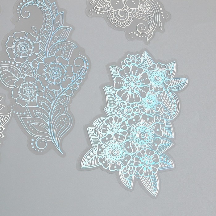Наклейки для творчества Наклейки для творчества "Голография. Цветочные узоры" d=10 см набор 10 шт 0,2х14х11 см
