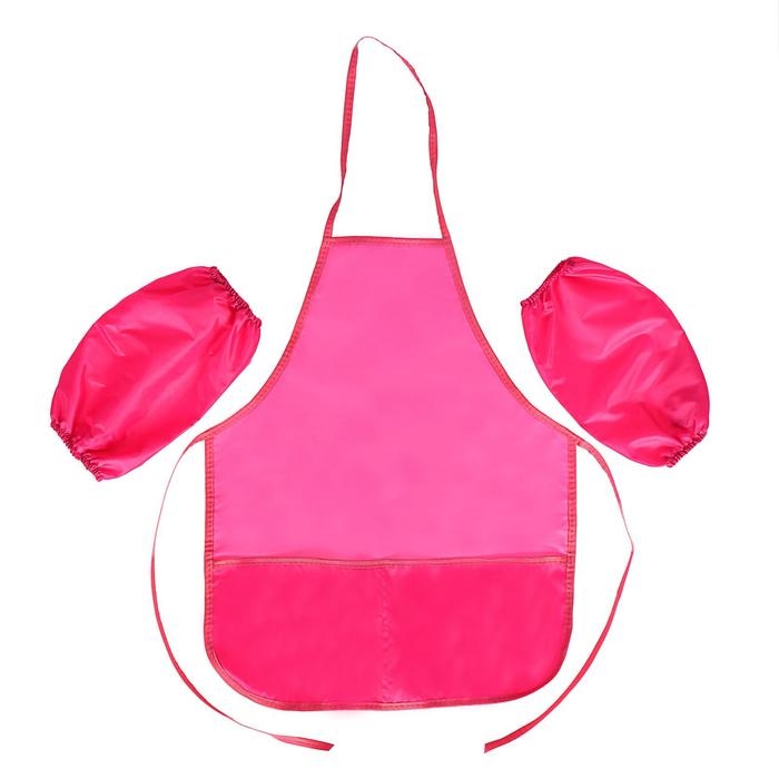 Фартук для труда + нарукавники, 490 х 395/250 х 160 мм, размер S (рост 116-146), Calligrata, Фартук для труда + нарукавники, 490 х 395/250 х 160 мм, размер S (рост 116-146), Calligrata, "Стандарт", розовый