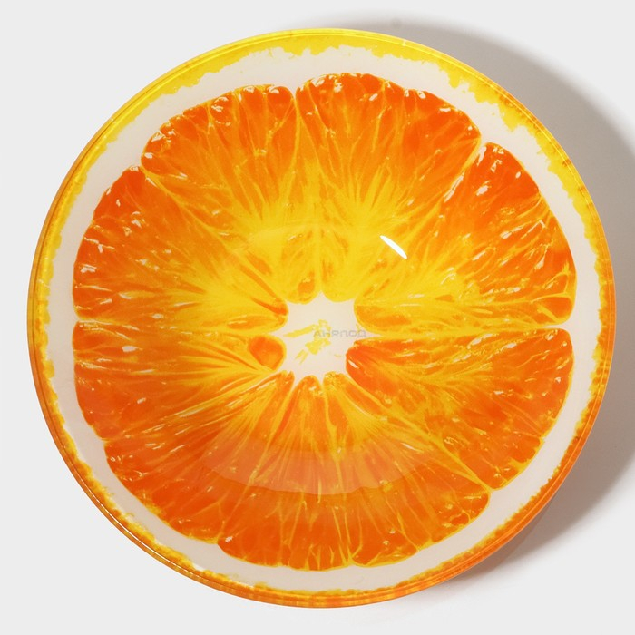 Набор тарелок стеклянных Доляна «Сочный апельсин», 19 предметов: 6 десертных тарелок, 6 обеденных тарелок, 6 мисок, салатник Набор тарелок стеклянных Доляна «Сочный апельсин», 19 предметов: 6 десертных тарелок, 6 обеденных тарелок, 6 мисок, салатник