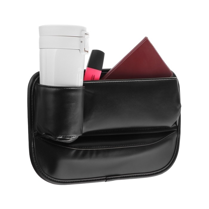 Карман-органайзер для мелочей, внутрисалонный, между сиденьями, экокожа, черный Карман-органайзер для мелочей, внутрисалонный, между сиденьями, экокожа, черный