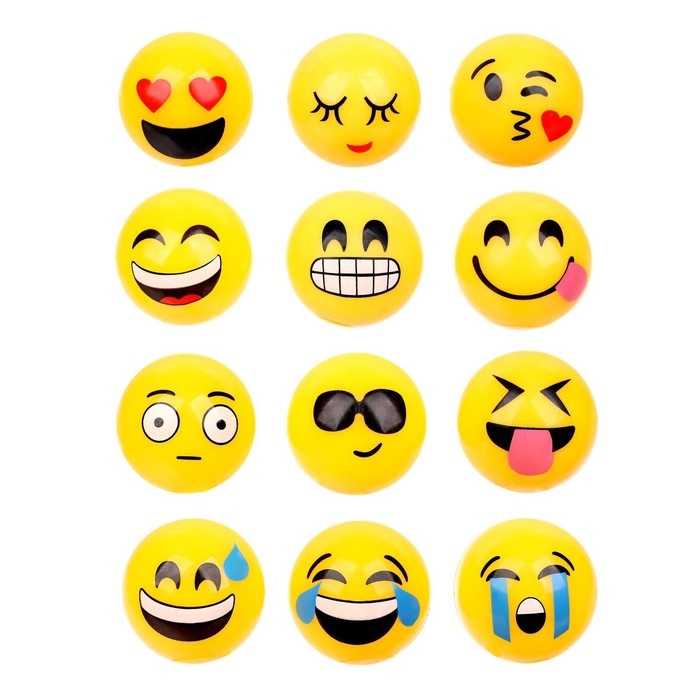 Мяч детский резиновый световой «Смайлы», МИКС, в шоубоксе Мяч детский резиновый световой «Смайлы», МИКС, в шоубоксе