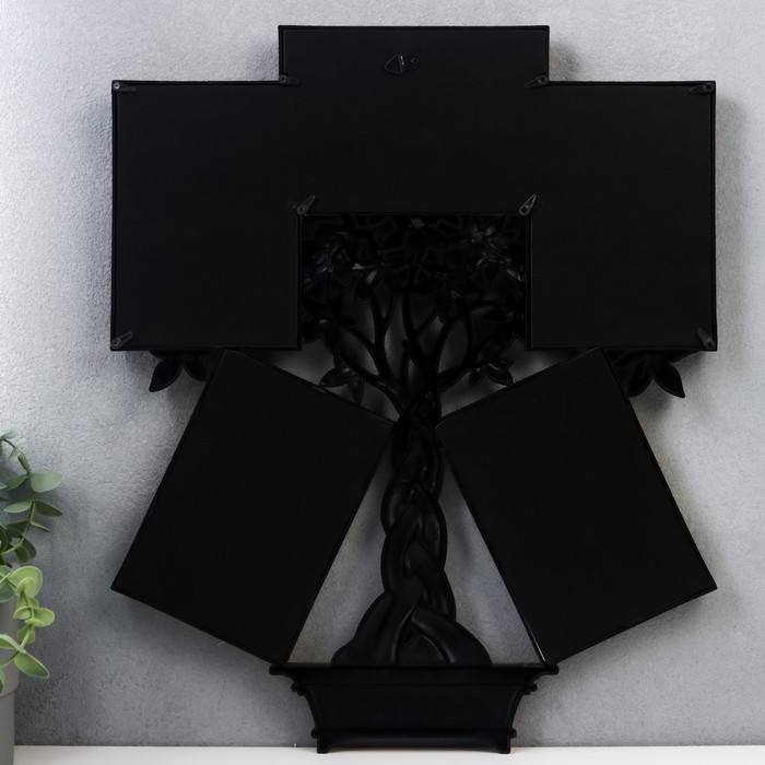 Фоторамка пластик на 5 фото 10х15 см  Фоторамка пластик на 5 фото 10х15 см "Денежное дерево" золото 45х37,5 см