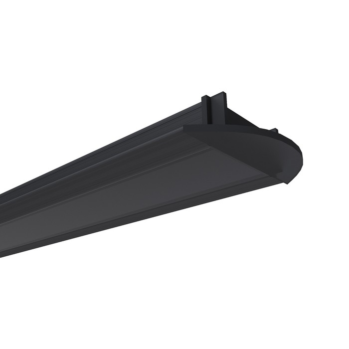 Алюминиевый профиль Apeyron, 22х6 мм, встраиваемый, 2 м, черный рассеиватель, аксессуары Алюминиевый профиль Apeyron, 22х6 мм, встраиваемый, 2 м, черный рассеиватель, аксессуары