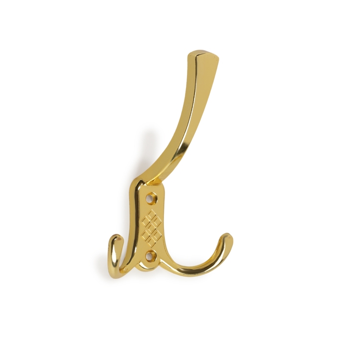 Крючок мебельный ТУНДРА TKT003 LIGHT, трехрожковый, золото Крючок мебельный ТУНДРА TKT003 LIGHT, трехрожковый, золото