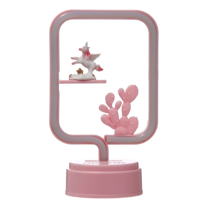 Ночник Ночник "Единорог" LED 4000К 2хАА розовый 20х8,5х8,5см RISALUX