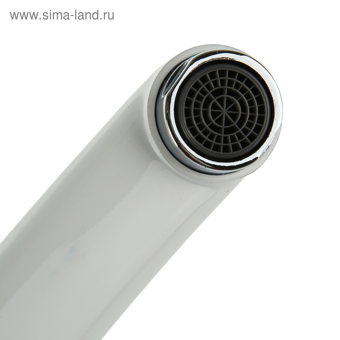 Cмеситель для кухни Accoona A4167G, однорычажный, с гайкой, силумин, белый Cмеситель для кухни Accoona A4167G, однорычажный, с гайкой, силумин, белый