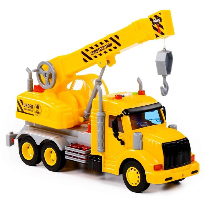 Кран «Профи», инерционный, световые и звуковые эффекты, цвет жёлтый Кран «Профи», инерционный, световые и звуковые эффекты, цвет жёлтый