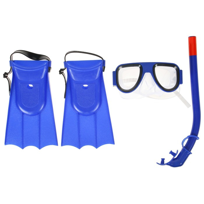 Набор для плавания детский ONLYTOP: маска, трубка, ласты безразмерные, цвета МИКС Набор для плавания детский ONLYTOP: маска, трубка, ласты безразмерные, цвета МИКС
