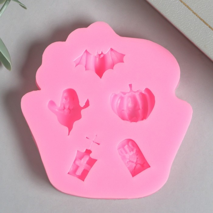 Молд силикон Молд силикон "Атрибуты Хэллоуина" 5 предметов 7,5х7,8 см