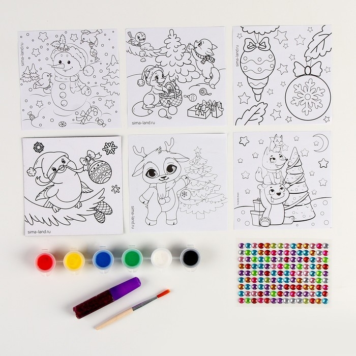 Ёлочные шары под раскраску на новый год «Загадай желание», 6 шт, новогодний набор для творчества Ёлочные шары под раскраску на новый год «Загадай желание», 6 шт, новогодний набор для творчества