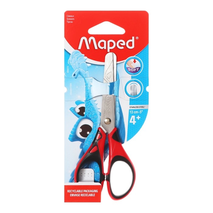 Ножницы детские 13 см, Essentials Soft, симметричные, прорезиненные ручки, микс Ножницы детские 13 см, Essentials Soft, симметричные, прорезиненные ручки, микс