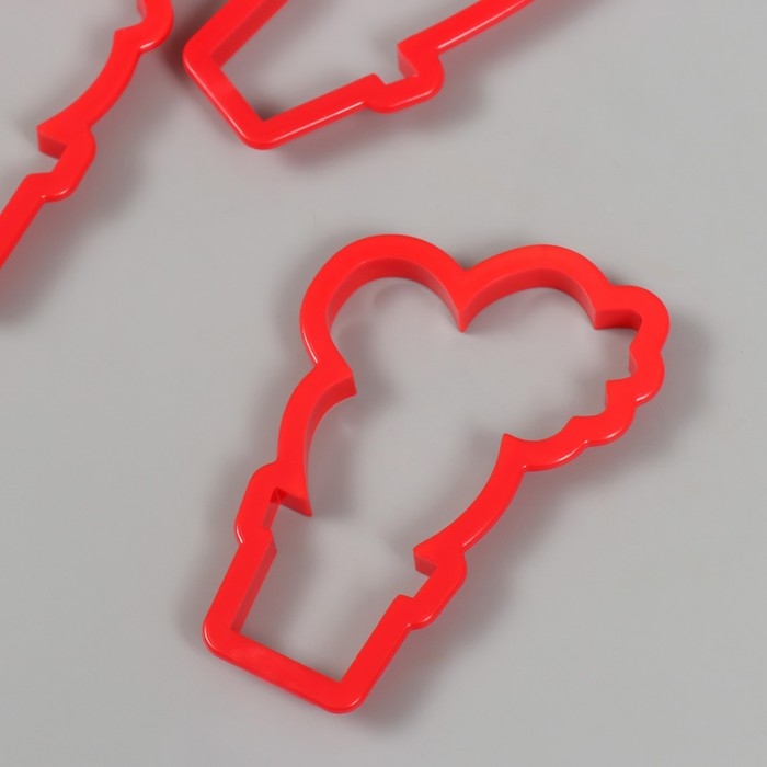 Каттеры для полимерной глины  Каттеры для полимерной глины "Кактусы" набор 3 шт 8,8х5,4 см 10,7х4,7 см, 10х6,7 см