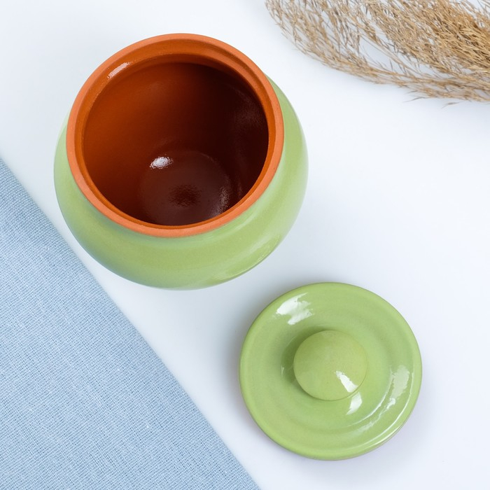 Набор  Набор "Вятская керамика №2" 6х0,5 + ухват + полка, салатовый