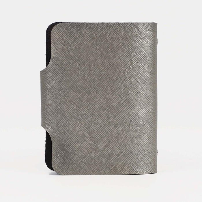 Визитница на кнопке, 12 карт, цвет серебряный