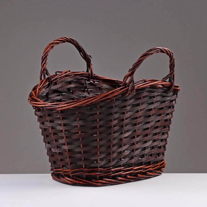 Набор корзин из 2 шт, 39х25х19/33 см, коричневый, ива Набор корзин из 2 шт, 39х25х19/33 см, коричневый, ива