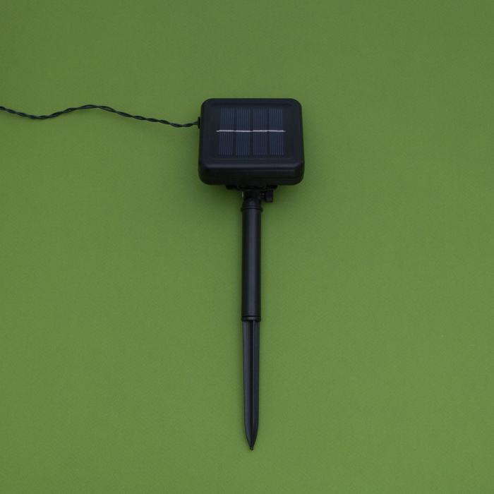 Гирлянда «Нить» 10 м, IP44, тёмная нить, 100 LED, свечение мульти, 2 режима, солнечная батарея Гирлянда «Нить» 10 м, IP44, тёмная нить, 100 LED, свечение мульти, 2 режима, солнечная батарея