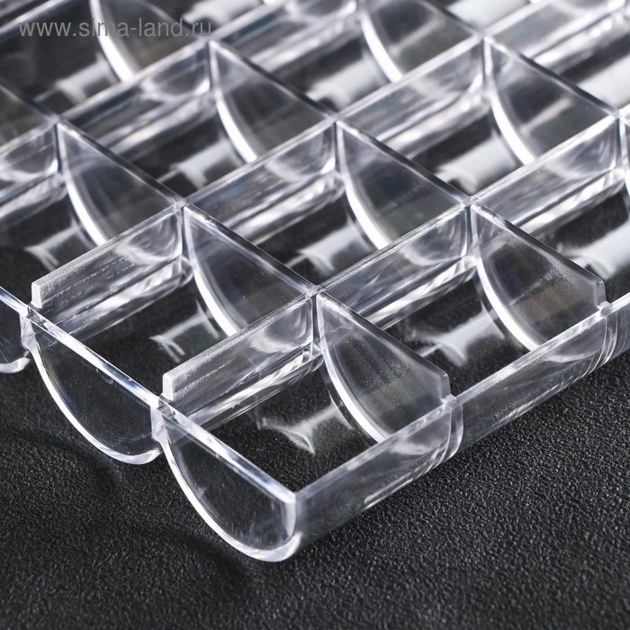 Шкатулка пластик для мелочей Шкатулка пластик для мелочей "24 деления" прозрачная 2,5х12,7х18 см