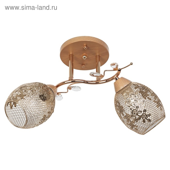 Люстра "Ориана" 2x60Вт E27 золото-коричневый 33х33х20см.
