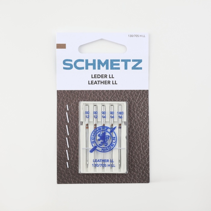 Иглы для бытовых швейных машин, для кожи, №80/90/100, 5 шт Иглы для бытовых швейных машин, для кожи, №80/90/100, 5 шт