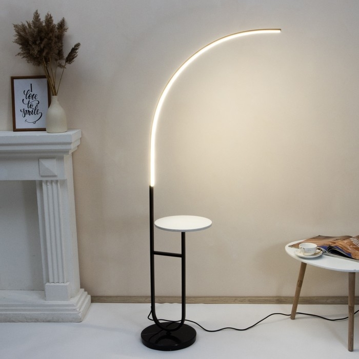 Торшер 19039/1 LED черно-белый 70х30х165 см