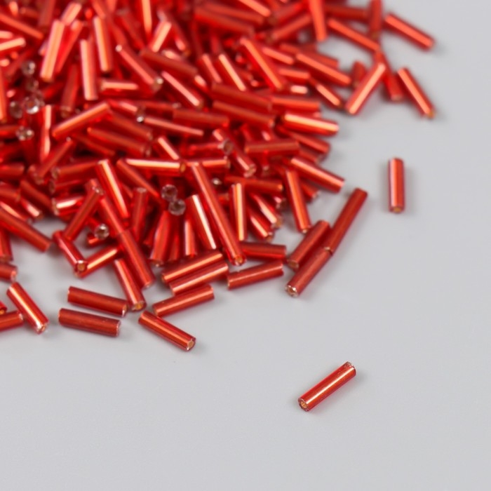 Стеклярус стекло 3”  Стеклярус стекло 3” "Красный" металлик набор 20 гр