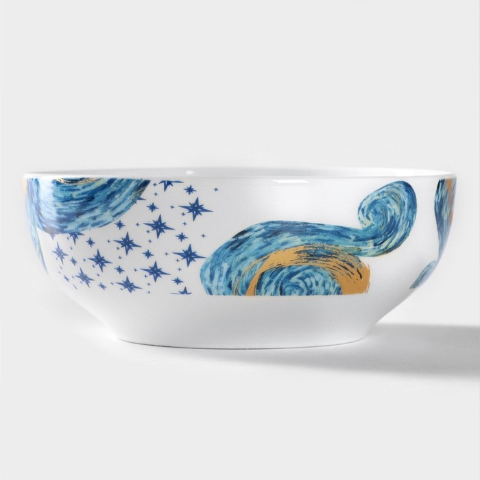 Салатник фарфоровый Доляна «Звёздная ночь», 600 мл, d=15,5 см