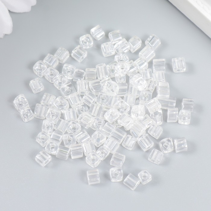 Бисер стекло 6/0  Бисер стекло 6/0 "Кубик. Прозрачный" 10 гр