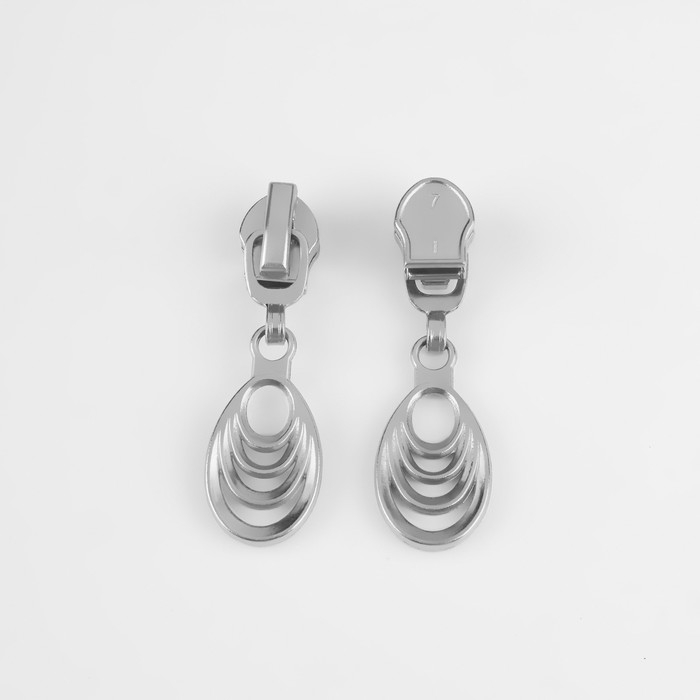 Бегунок автоматический для молнии «Спираль», №7, декоративный «Звенья», 10 шт, цвет никель Бегунок автоматический для молнии «Спираль», №7, декоративный «Звенья», 10 шт, цвет никель